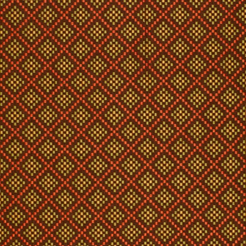 Schumacher Checkers Chocolate / Poppy Fabric