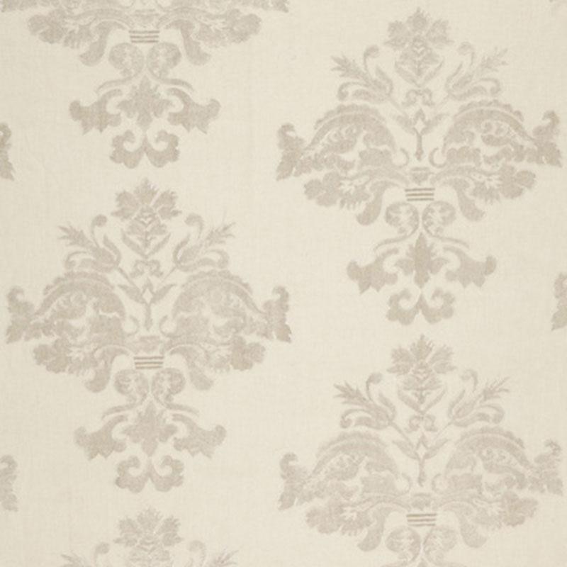 Schumacher Margaux Linen Embroidery Winter White Fabric