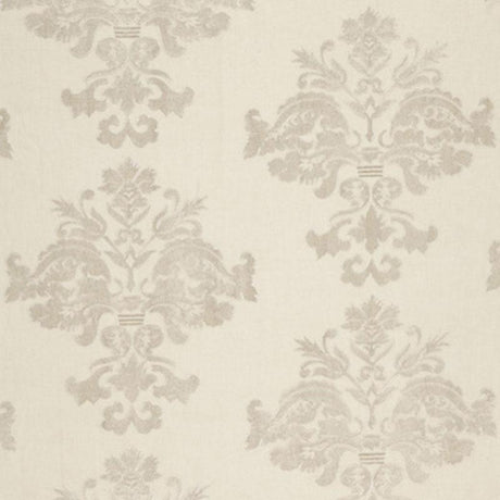 Schumacher Margaux Linen Embroidery Winter White Fabric