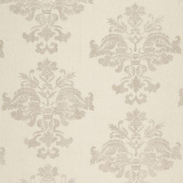 Schumacher Margaux Linen Embroidery Winter White Fabric