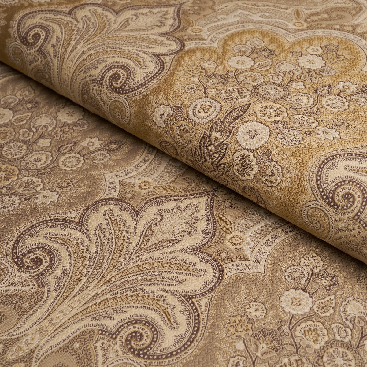 Schumacher New Castle Paisley Travertine Fabric