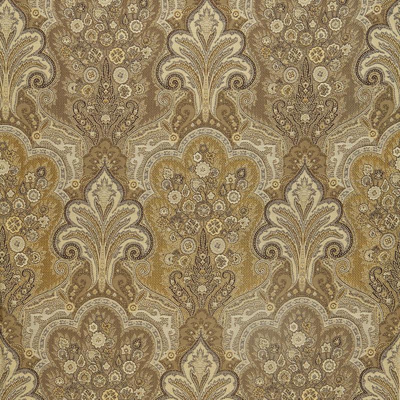 Schumacher New Castle Paisley Travertine Fabric