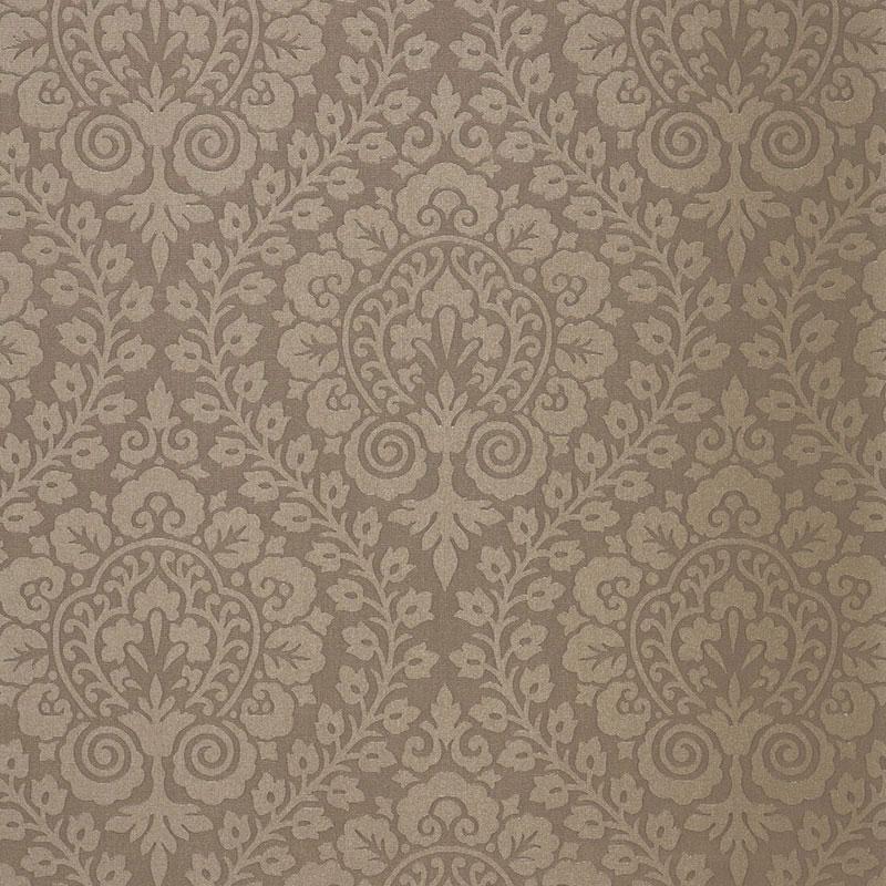 Schumacher Amalfi Damask Indoor/Outdoor Smoke Fabric