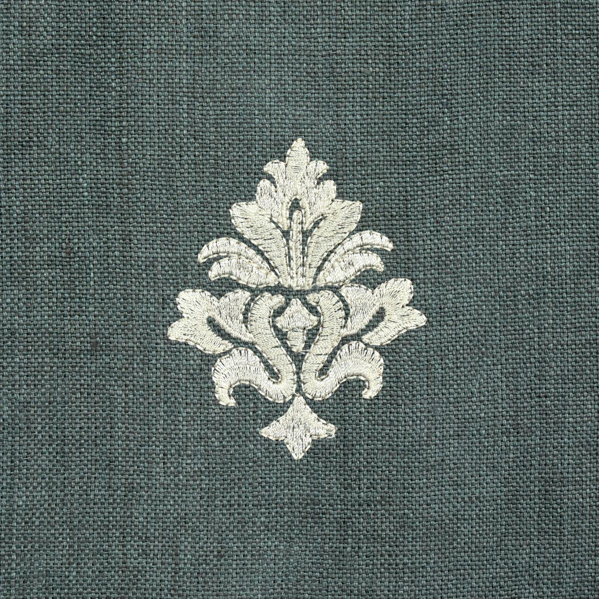 Schumacher Lorenzo Embroidery Midnight Fabric