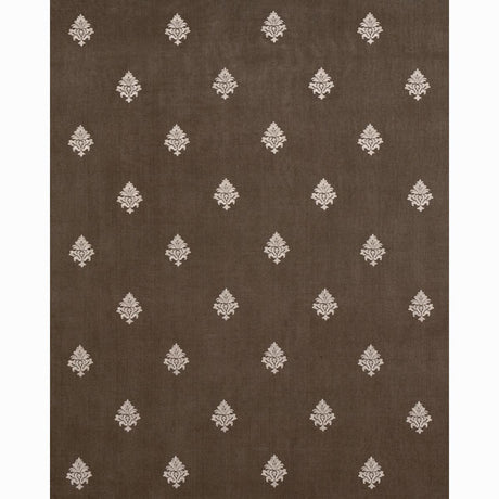 Schumacher Lorenzo Embroidery Coffee Bean Fabric