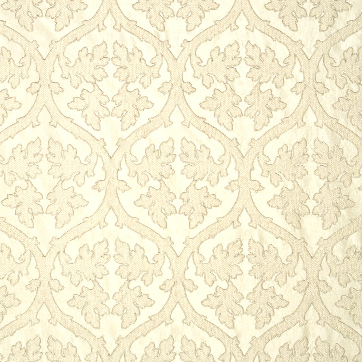 Schumacher Ravenna Embroidery Bone Fabric