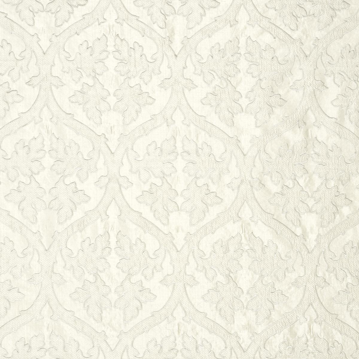 Schumacher Ravenna Embroidery Silver Fabric