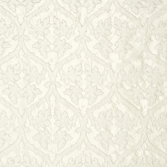 Schumacher Ravenna Embroidery Silver Fabric