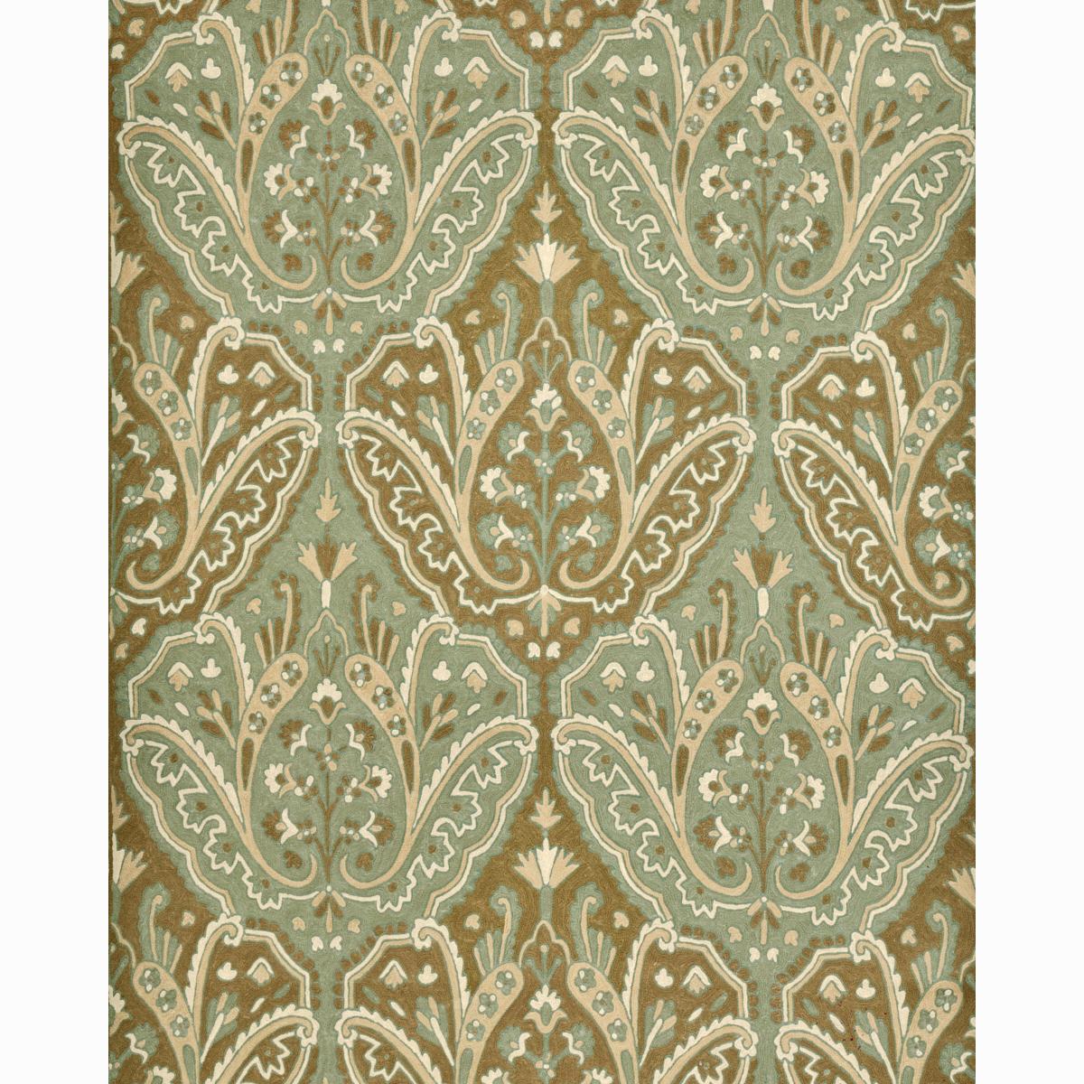 Schumacher Maharajah Crewel Embroidery Verdigris Fabric