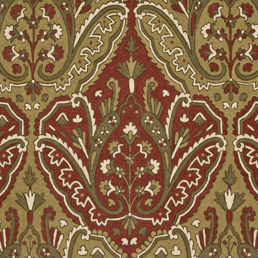 Schumacher Maharajah Crewel Embroidery Pompeii Fabric