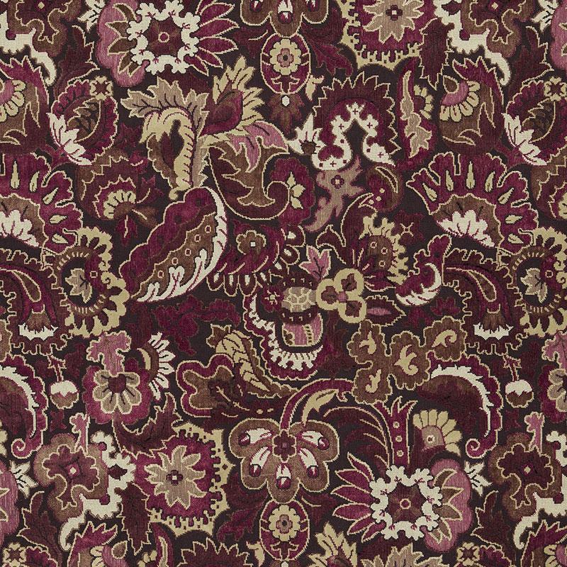 Schumacher Velours Oriental Aubergine Fabric