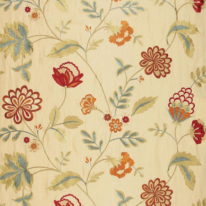 Schumacher Palampore Embroidery Biscuit Fabric