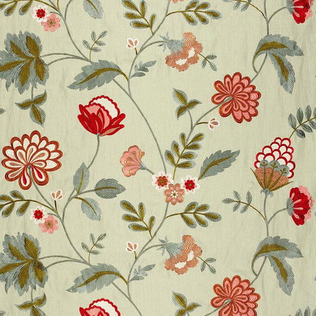 Schumacher Palampore Embroidery Celadon Fabric