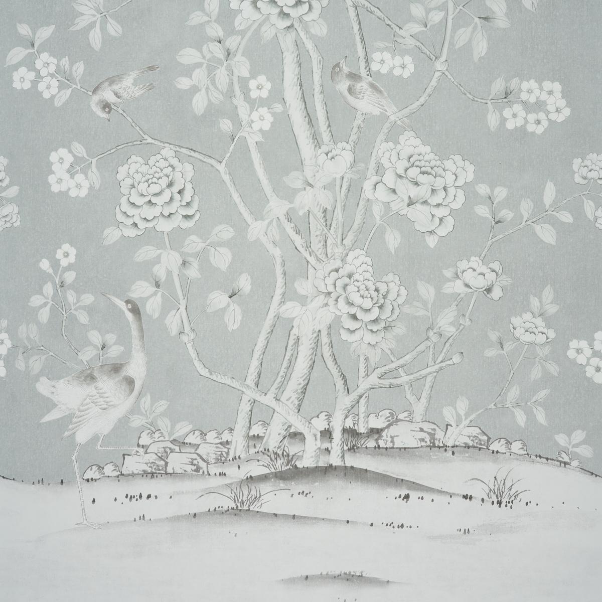 Schumacher Chinois Palais Panel Grisaille Wallpaper