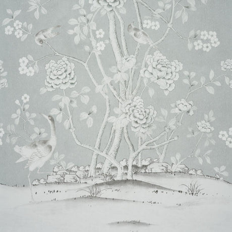 Schumacher Chinois Palais Panel Grisaille Wallpaper