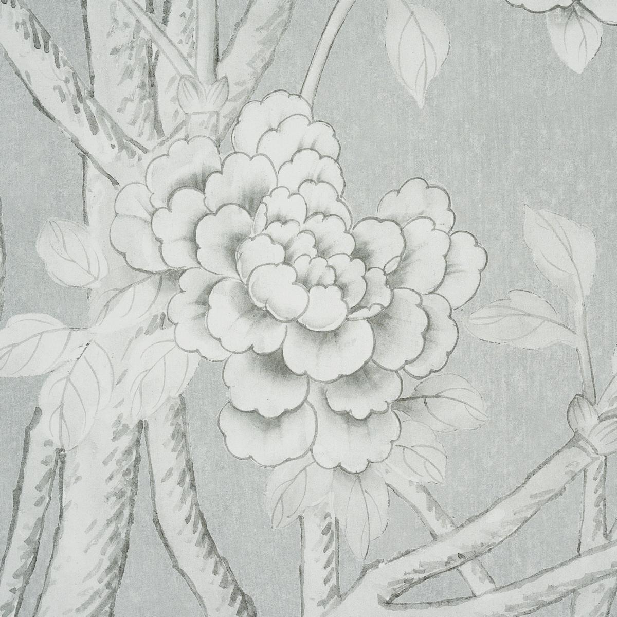 Schumacher Chinois Palais Panel Grisaille Wallpaper