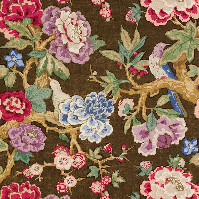 Schumacher Bermuda Blossoms Cocoa Fabric