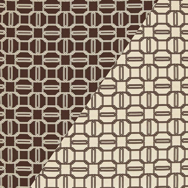 Schumacher Emerald Cut Mink & Ivory Fabric