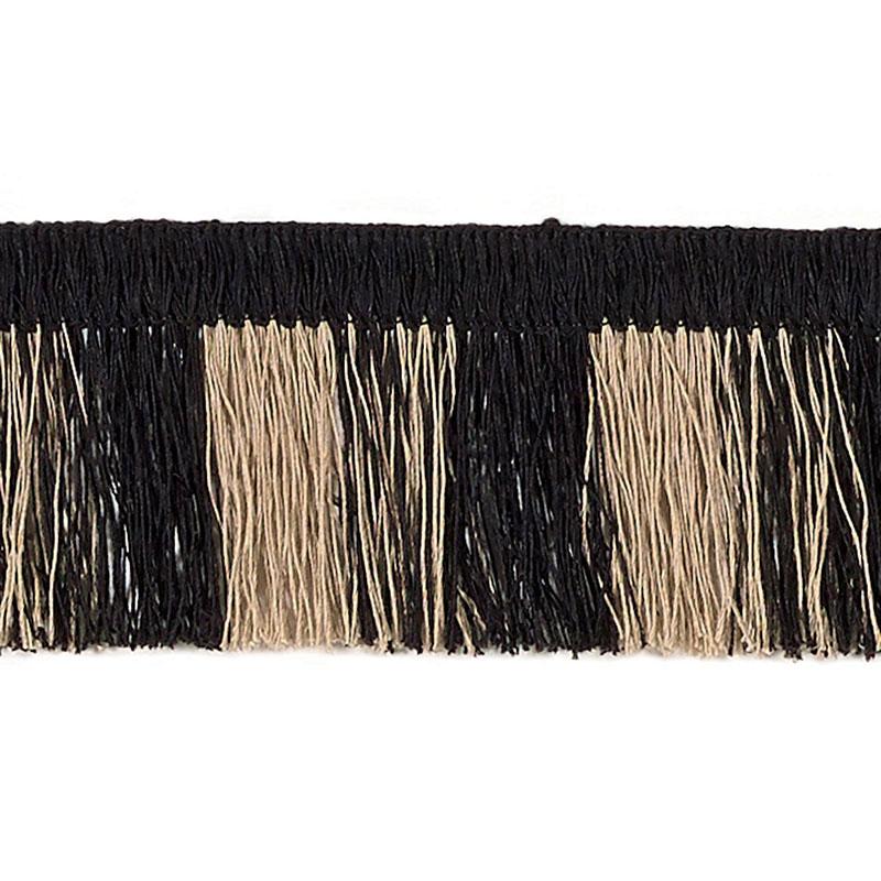 Schumacher Palm Frond Lava Black Trim