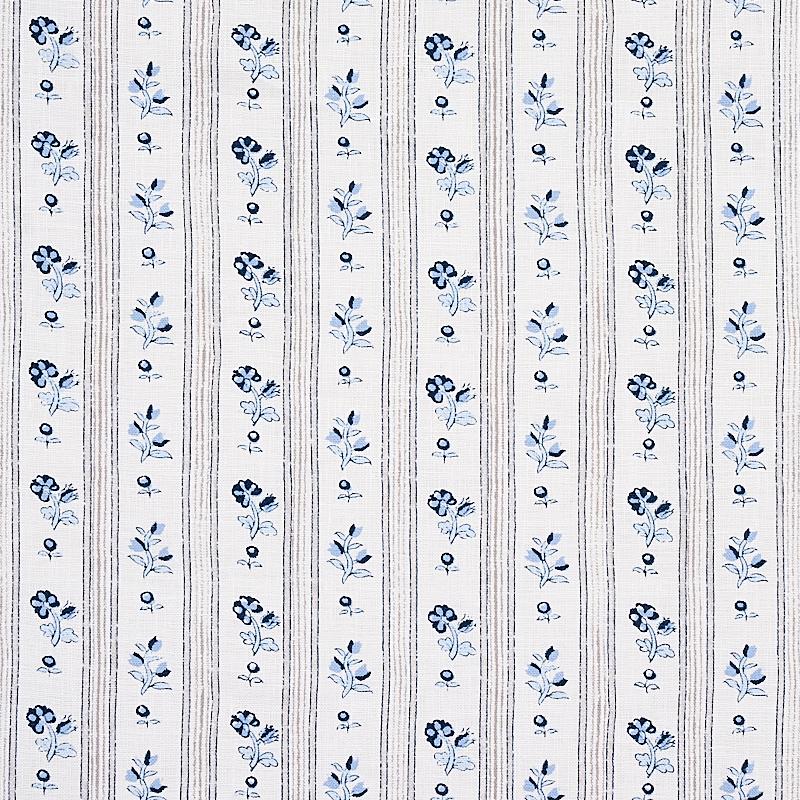 Schumacher Cabanon Stripe Bleu Fabric