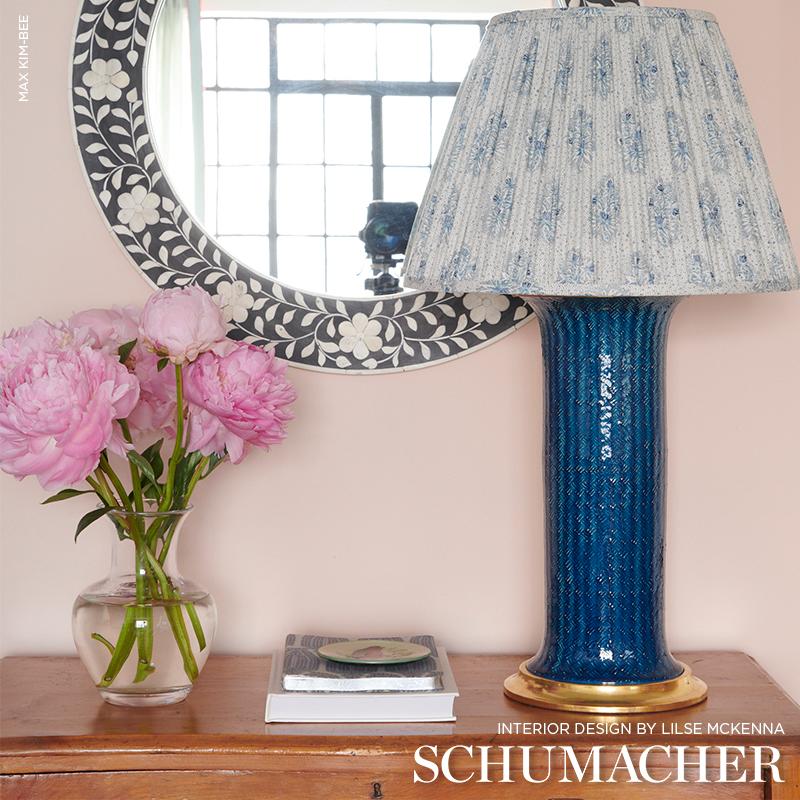 Schumacher Cassis Floral Bleu Fabric