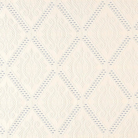 Schumacher Eugenie Matelass Ivory / Bleu Fabric