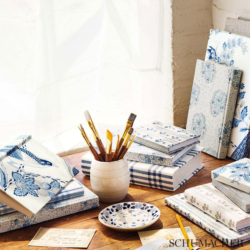 Schumacher Imogen Indigo Fabric