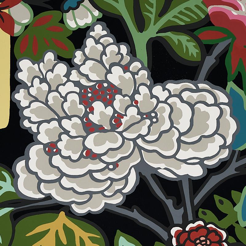 Schumacher Chiang Mai Dragon Ebony Wallpaper