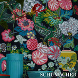 Schumacher Chiang Mai Dragon Ebony Wallpaper