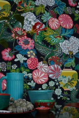 Schumacher Chiang Mai Dragon Ebony Wallpaper