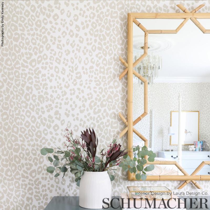 Schumacher Iconic Leopard Linen Wallpaper