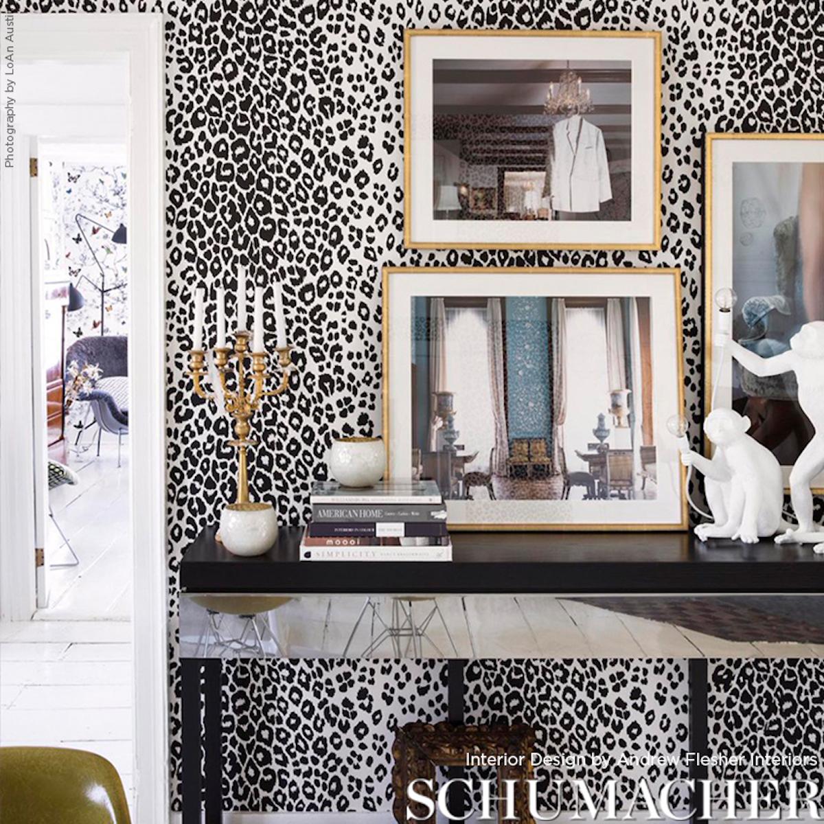 Schumacher Iconic Leopard Graphite Wallpaper – DecoratorsBest