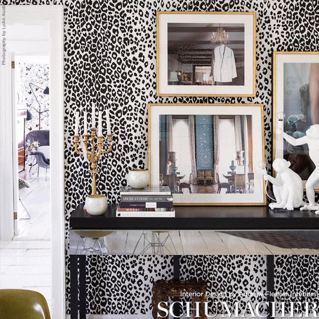 Schumacher Iconic Leopard Graphite Wallpaper