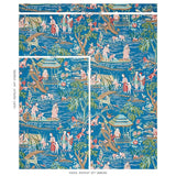 Schumacher Yangtze River Peacock Fabric
