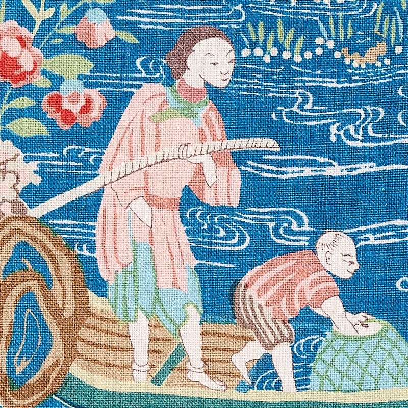 Schumacher Yangtze River Peacock Fabric