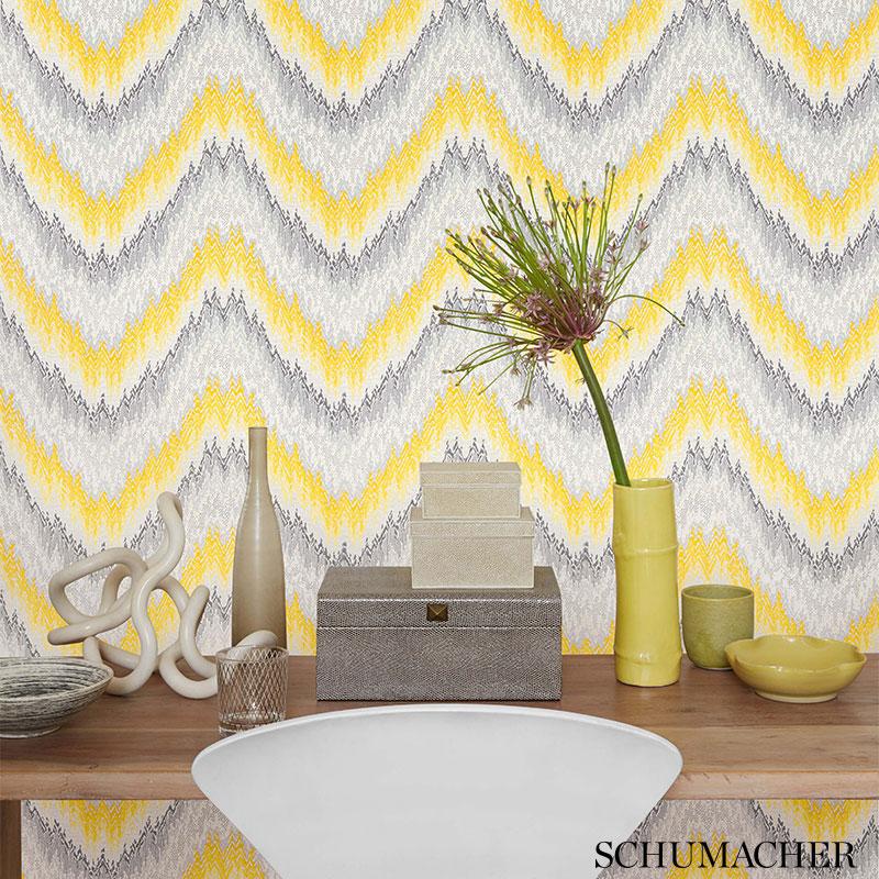 Schumacher Petit Feu Greige Wallpaper