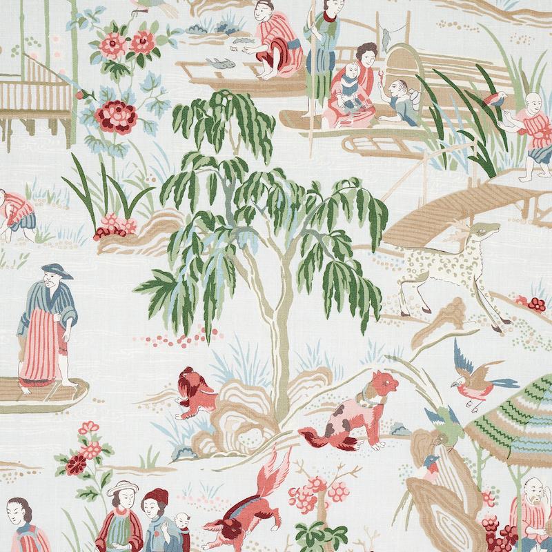 Schumacher Yangtze River Aqua Fabric