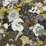 Schumacher Shanghai Peacock Brass Wallpaper