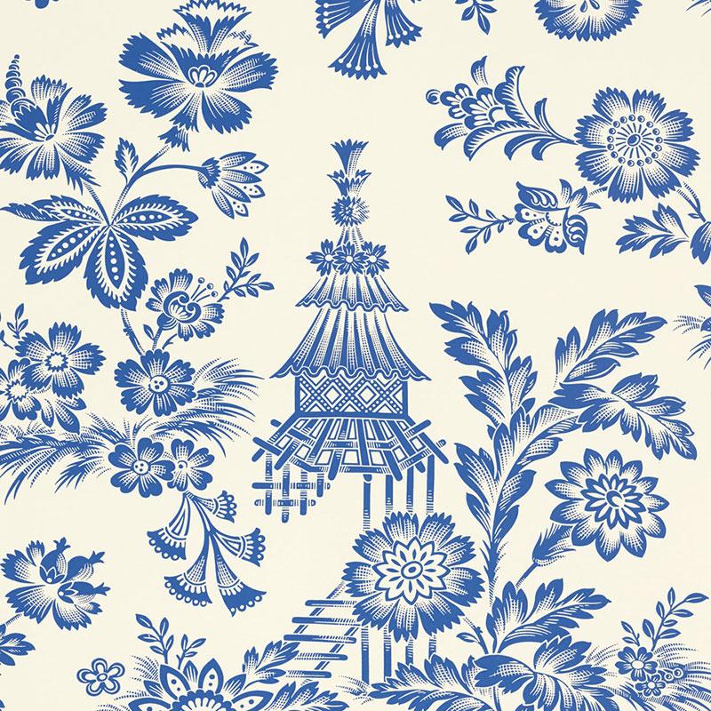 Schumacher Song Garden Porcelain Wallpaper