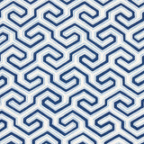 Schumacher Ming Fret Print Blue Fabric