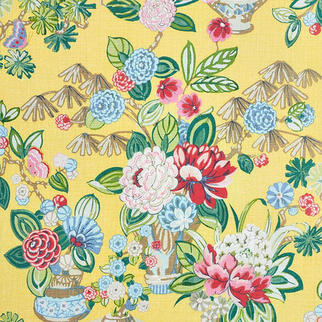 Schumacher Bouquet Chinois Yellow Fabric