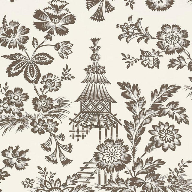 Schumacher Song Garden Cocoa Wallpaper