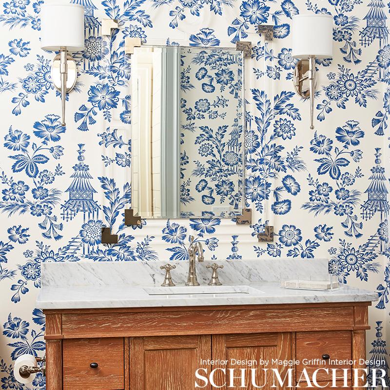 Schumacher Song Garden Cocoa Wallpaper