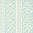 Schumacher Zanzibar Trellis Winter Mint Wallpaper