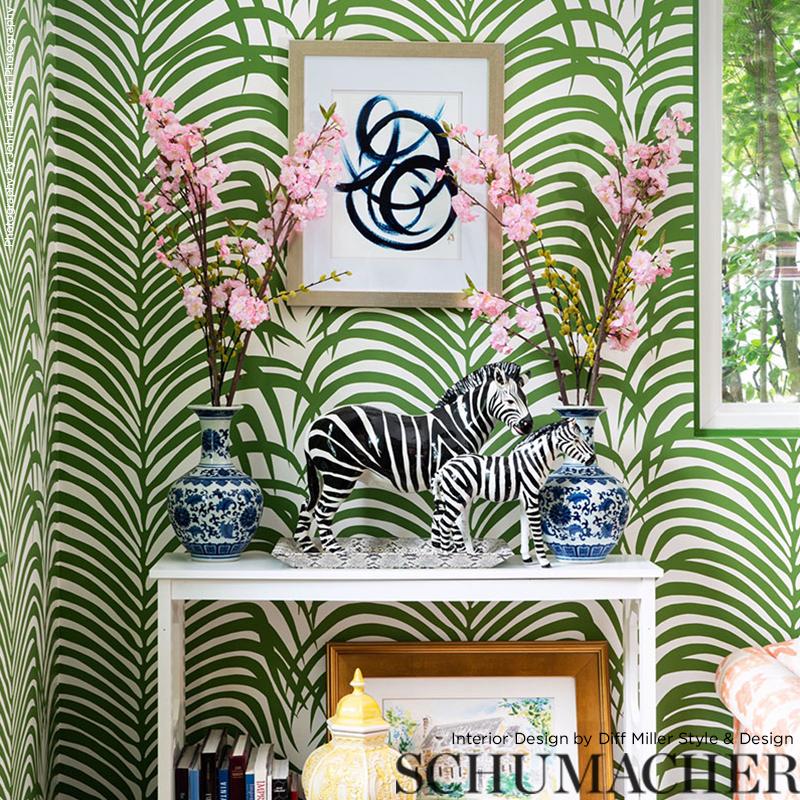 zebra palm plant Schumacher Zebra Palm Jungle Wallpaper – DecoratorsBest