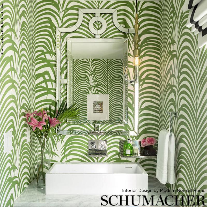 Schumacher Zebra Palm Jungle Wallpaper