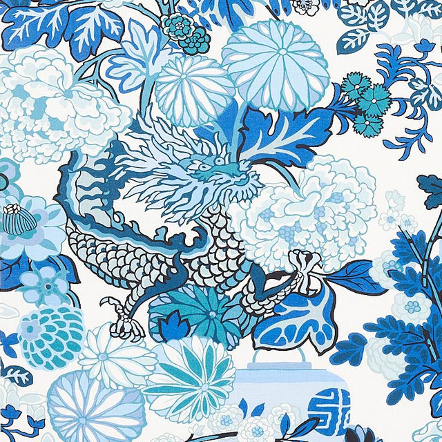 Schumacher Chiang Mai Indoor/Outdoor China Blue Fabric