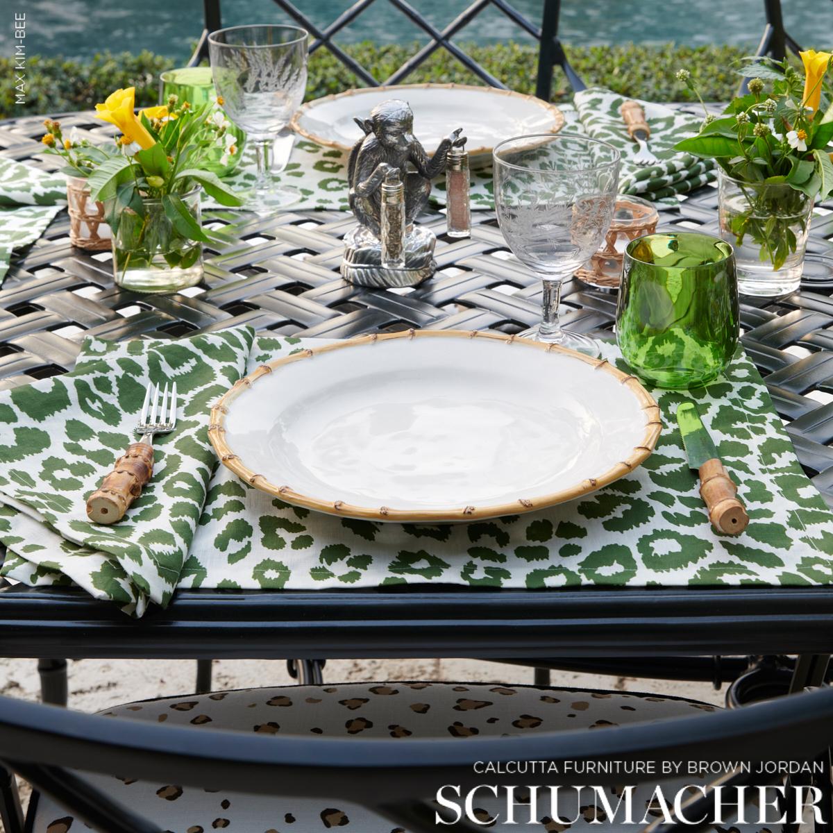 Schumacher Iconic Leopard Indoor/Outdoor Green Fabric