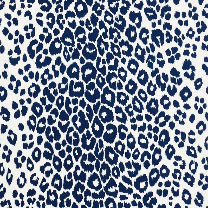 Schumacher Iconic Leopard Indoor/Outdoor Navy Fabric