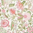 Schumacher Arborvitae Pink & Leaf Fabric
